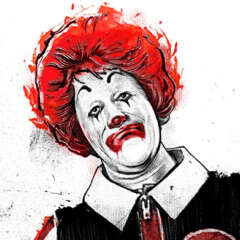 Work Boomer close up Ronald Mc Donald clown Artwork drawing art illustration kornel ink gallery zeichnung kunst Kornel Illustration | Kornel Stadler