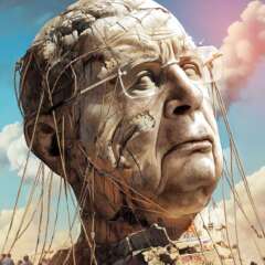 Work Wef magazine cover illustration bilanz schweizer wirtschaftsmagazin kalus schwab monument stone stein Kornel Illustration | Kornel Stadler